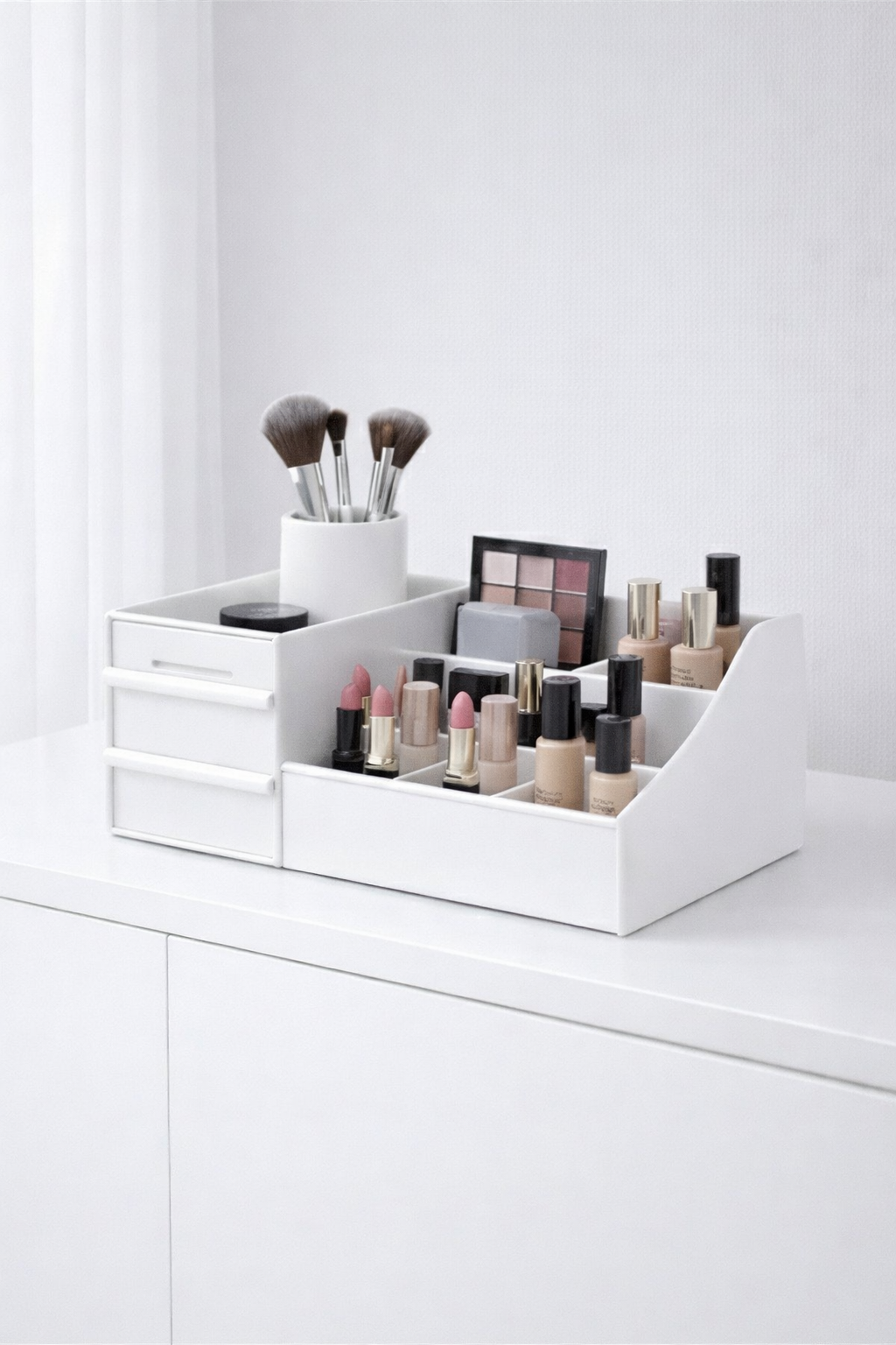 Organisateur maquillage – Rangement maquillage compact à tiroirs