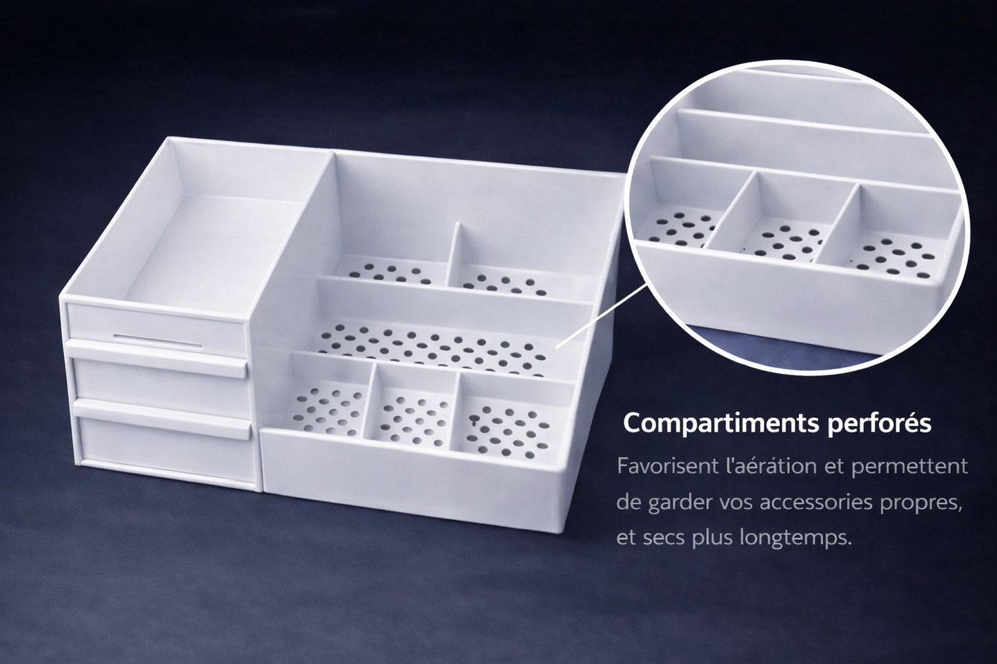 Organisateur maquillage – Rangement maquillage compact à tiroirs